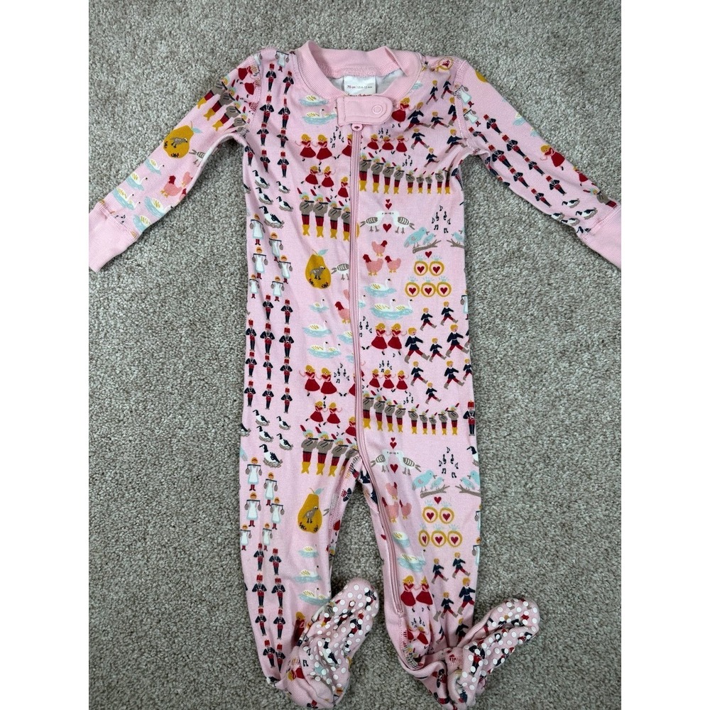Hanna Andersson Toddler 12 Days of Christmas 6-12‎ Months Cotton Footie Pajamas
